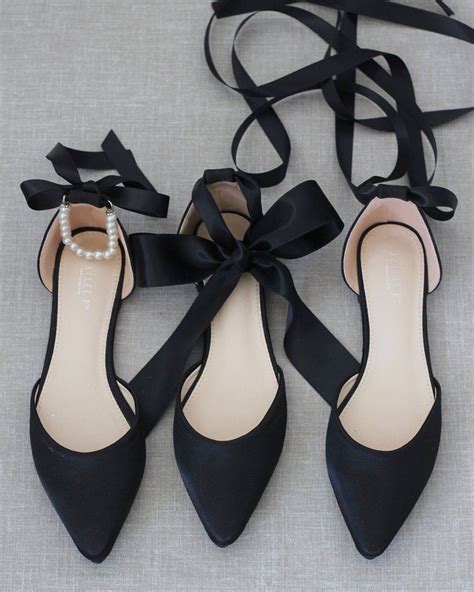 fake black silk lace up ballerina shoes|Black Ballet flats and ballerina shoes for Women .